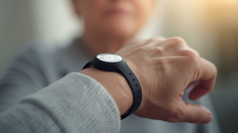 bracelet téléassistance senior — dispositif d'alerte au poignet